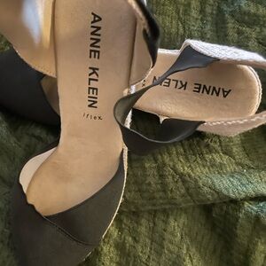 Anne Klein Black and Cream Wedge